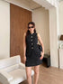 Women Sleeveless Button Down Tops With Mini Skirts Sets